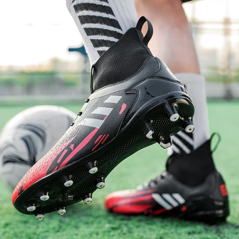 

New High-Top Men's Football Shoes, Children's Outdoor Spikes, Football Training Shoes And Socks, Comfortable Football Sneakers