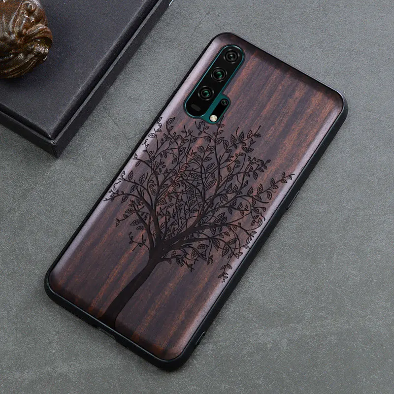 2 Чехол Honor 20 Pro черное дерево чехол для huawei Honor 20 резной ТПУ бампер Деревянный чехол для huawei Honor 20 Pro - Цвет: 2