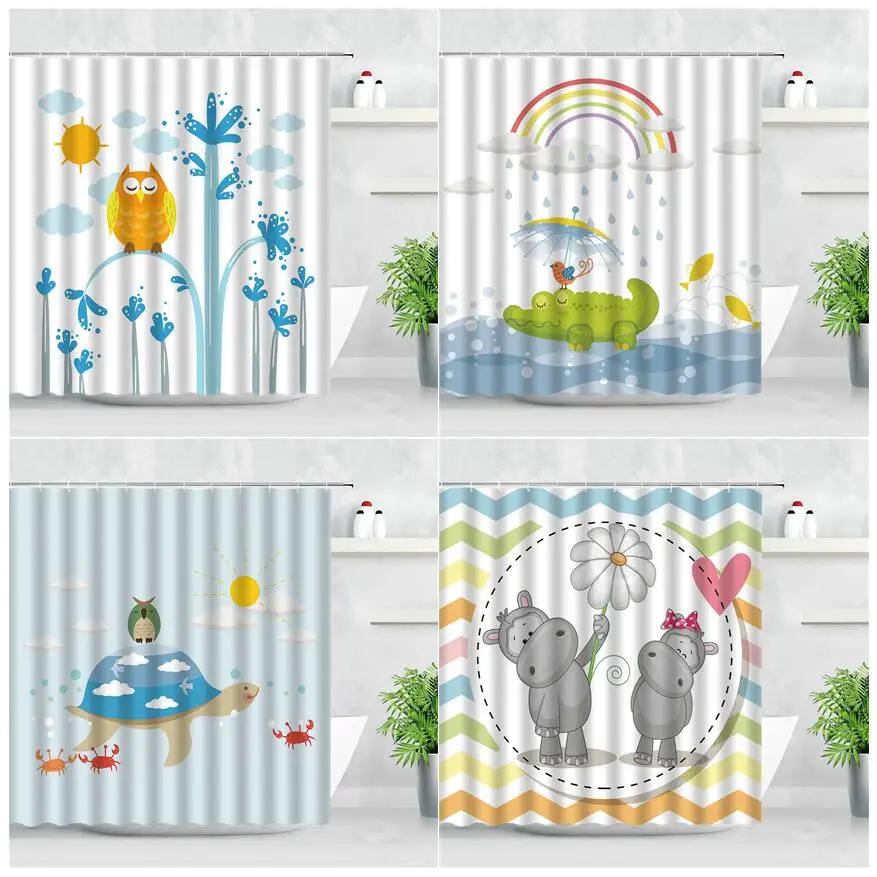 

Занавеска для душа, водостойкая, с принтом в виде животных