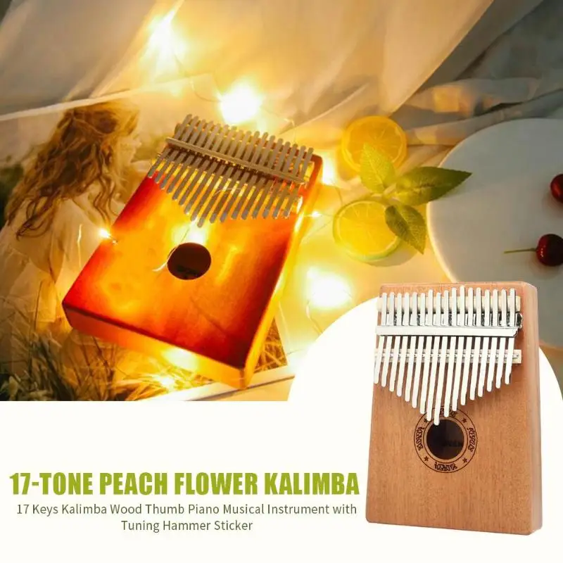 17 клавиш калимба красного дерева большого пальца пианино с тюнинг молоток