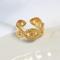 trendy geometric eyes shape opening ring 18k gold plated adjustable rings for woman man party ring jewelry gift wholesale