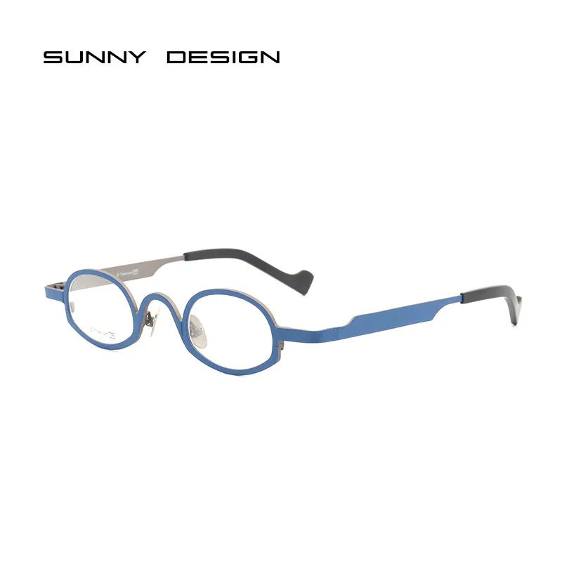 Pure Titanium Glasses Frame round Avant-Garde Eccentric Myopic Anti Blue-Ray Presbyopic Glasses