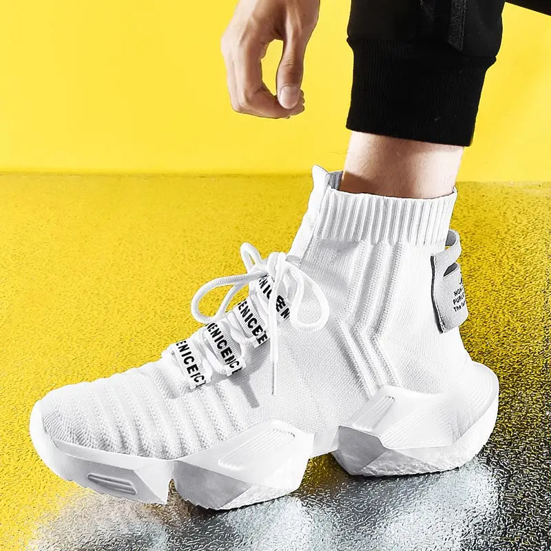 

Large Size High Top Massive Socks Sneakers Men Sport Shoes 2020 Hard-wearing Men Shoes Fashion Men Running Shoes Sports A-525