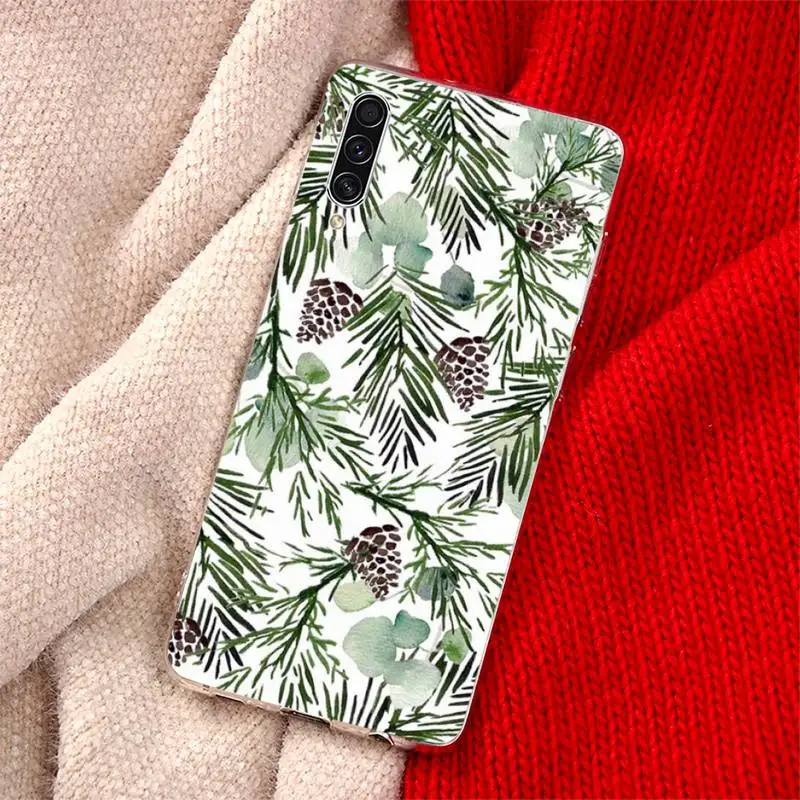 

Green Leaf aesthetics pattern Phone Case For Samsung Galaxy S5 S7 S8 S9 S10 S10e S20 edge plus lite