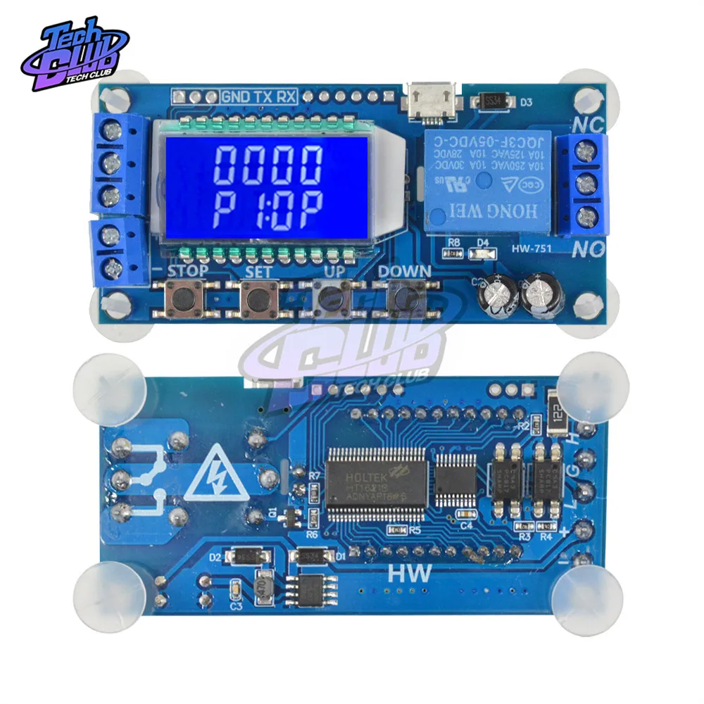 Микро USB цифровой ЖК дисплей реле времени задержки модуль DC 6 30 в управление