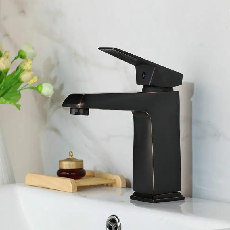 Новый черный ORB Твердый латунный кран для ванной комнаты с креплением на палубе