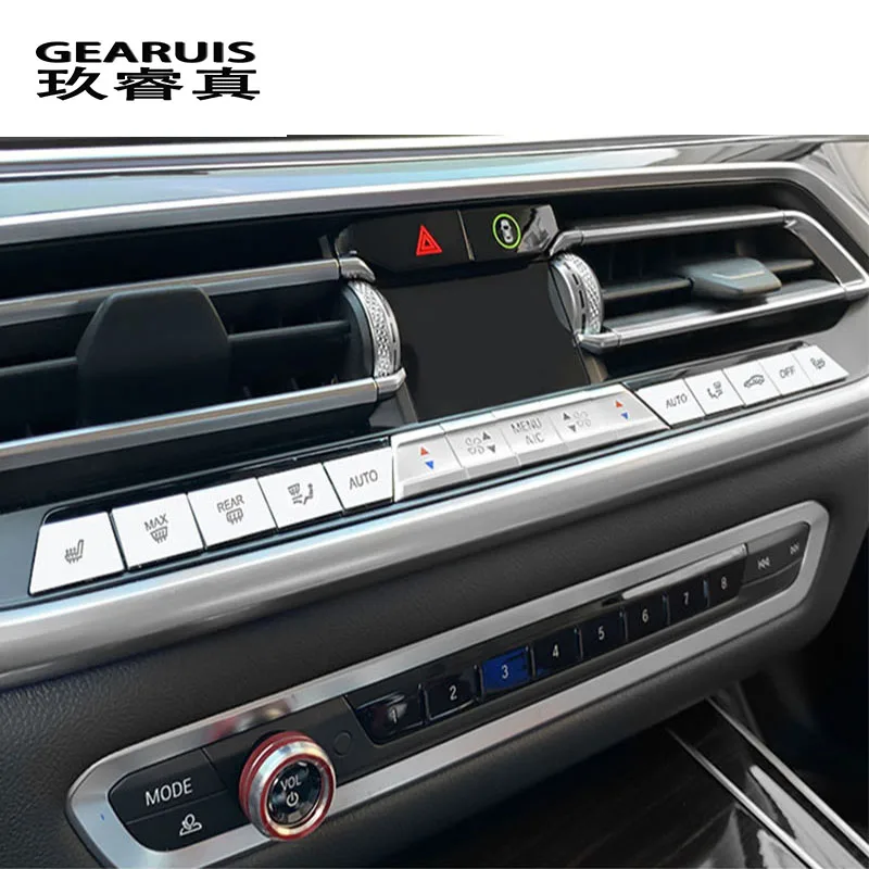 

Car Styling Central control Air conditioning wind adjust AC switch button Cover sticker For BMW X5 G05 Auto Interior Accessories