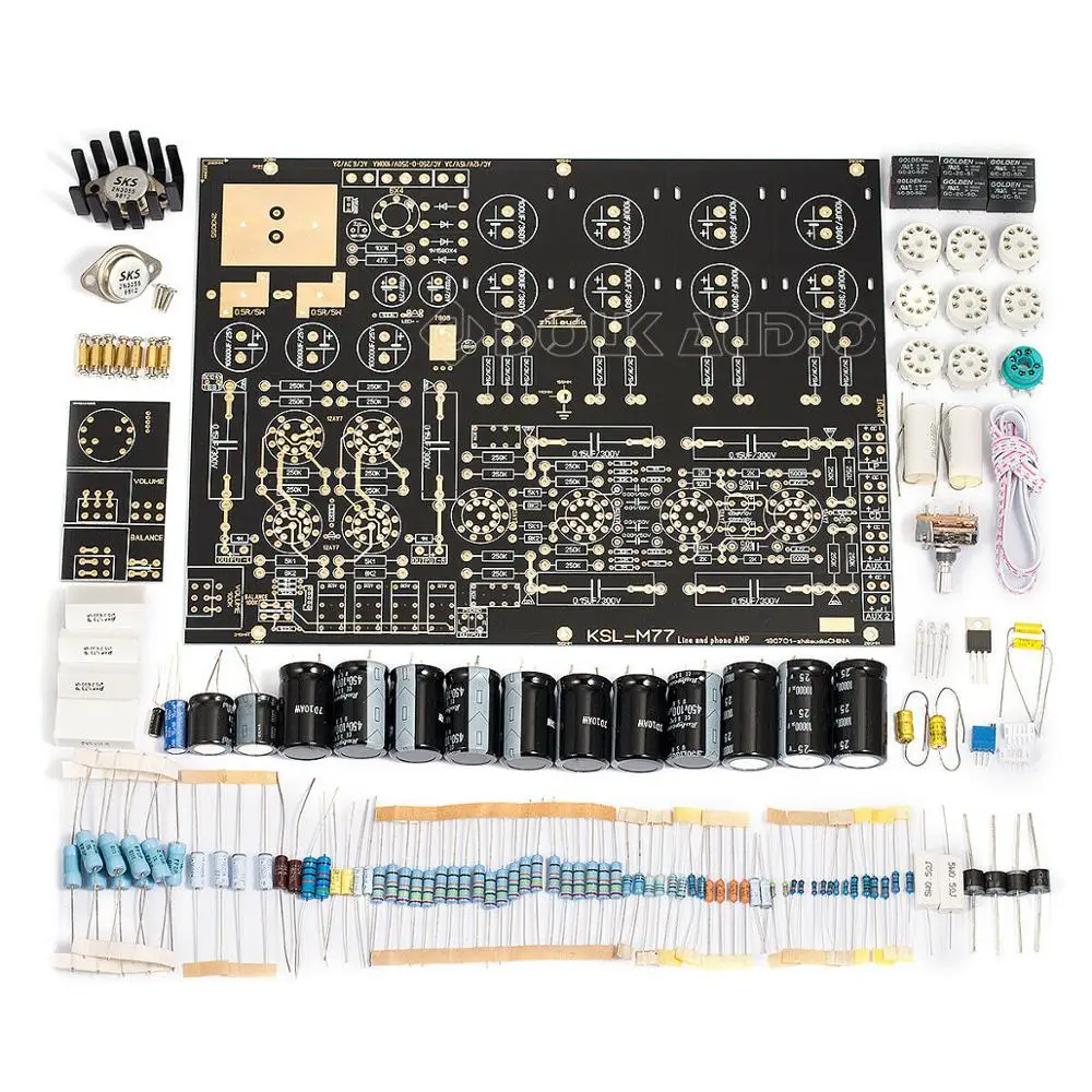 Full Diy Kit Nobsound высокого класса Hi-Fi клапанная трубка фонокорректор Предварительный усилитель Стерео предусилитель плата идеальная ссылка KONDO AUDIONOTE M77 схема - Цвет: Full Diy Kit