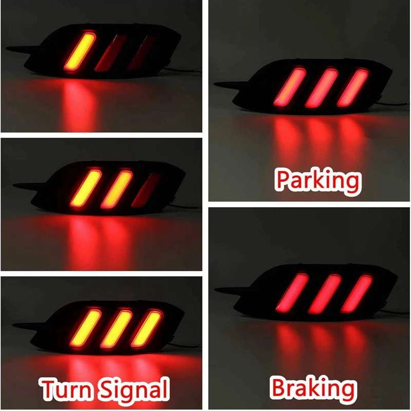 1 пара Красный Светодиодный отражатель заднего бампера тормозной задний