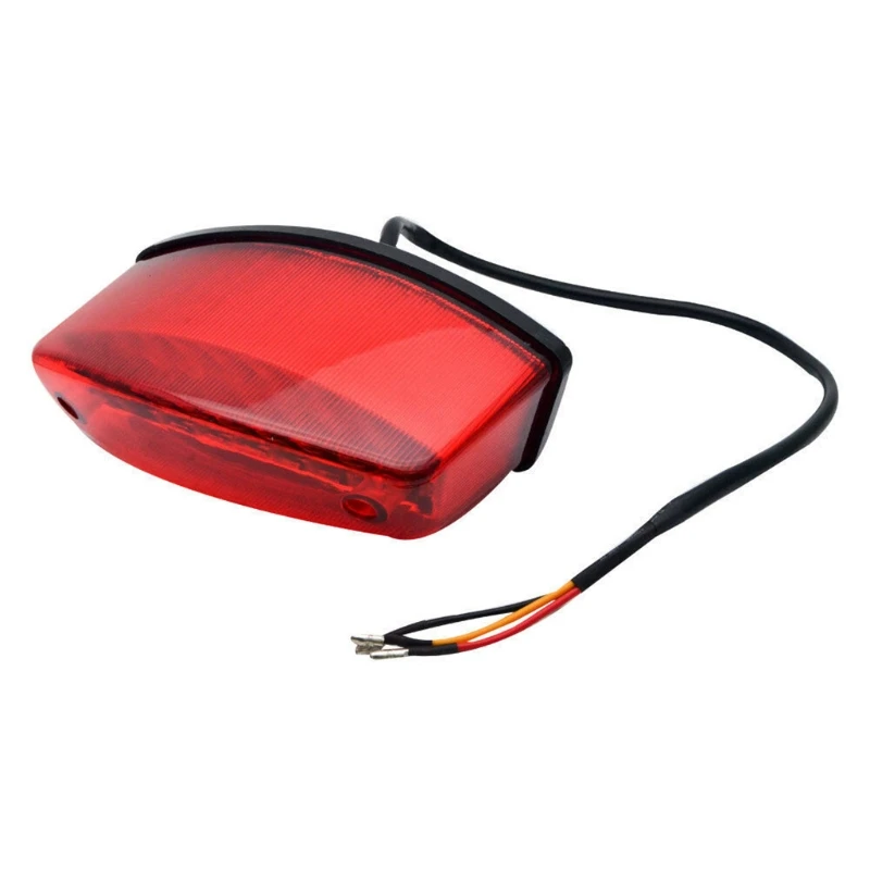 

X7AE Universal 12V Motorcycle License Plate Light Red Tail Rear Lights Brake Stop Lamp 3 Wire