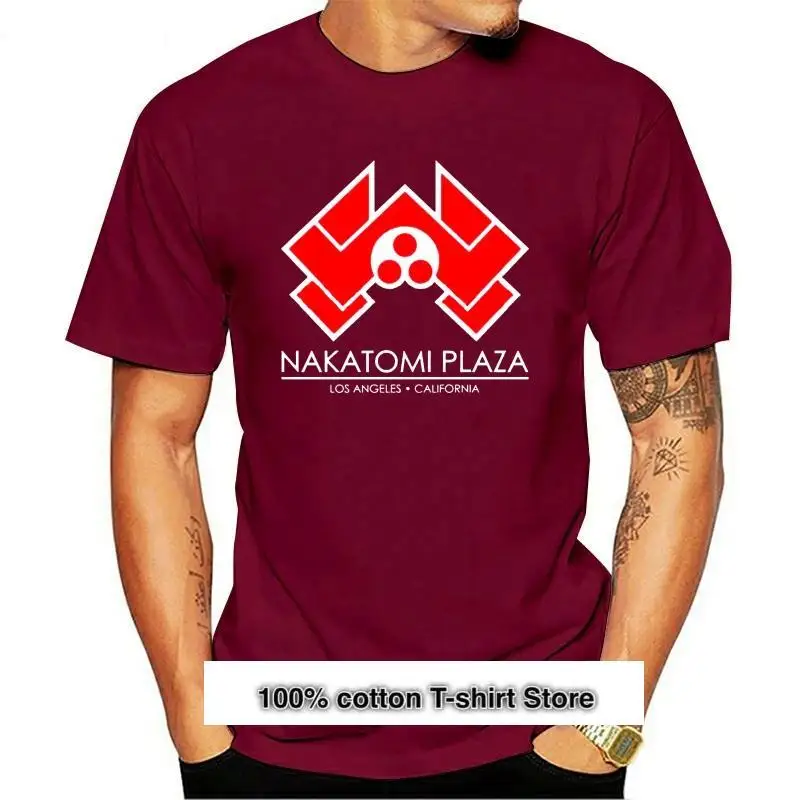 

Camiseta de cuello redondo estampada de algodón para 100%, camisa dura de troquel, Nakatomi Plaza, Nueva