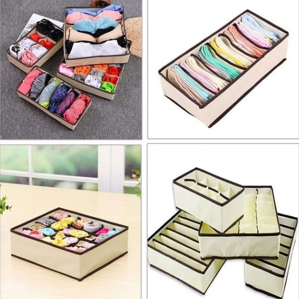 4 упаковки ящиков для хранения нижнего белья разделитель ящика с крышкой
