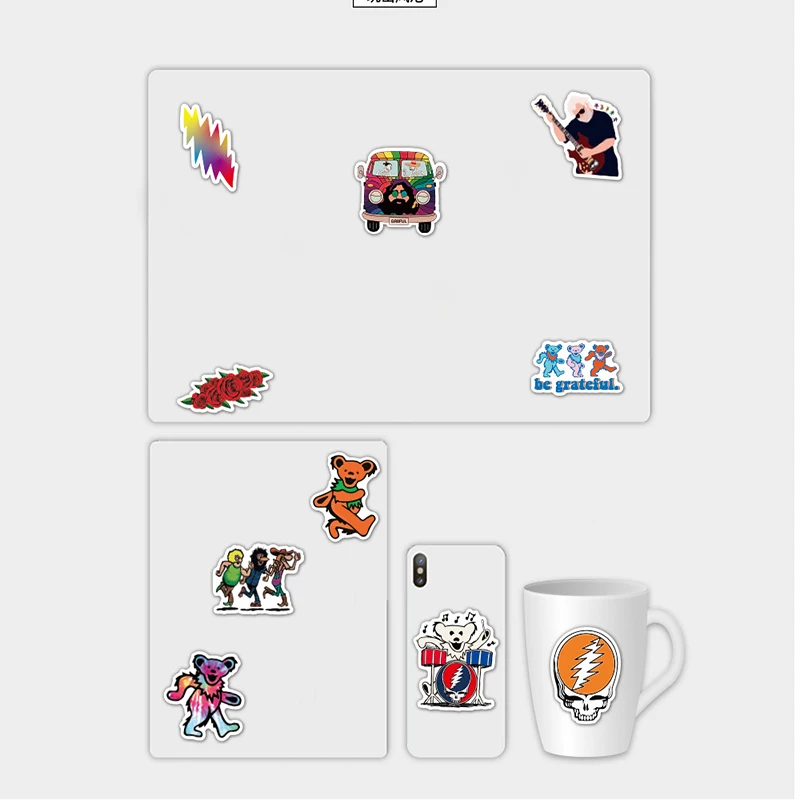 

10/50pcs Popular Singers Greatful Dead Graffiti Stickers for Phone Laptop Luggage Case Skateboard Waterproof Stickers