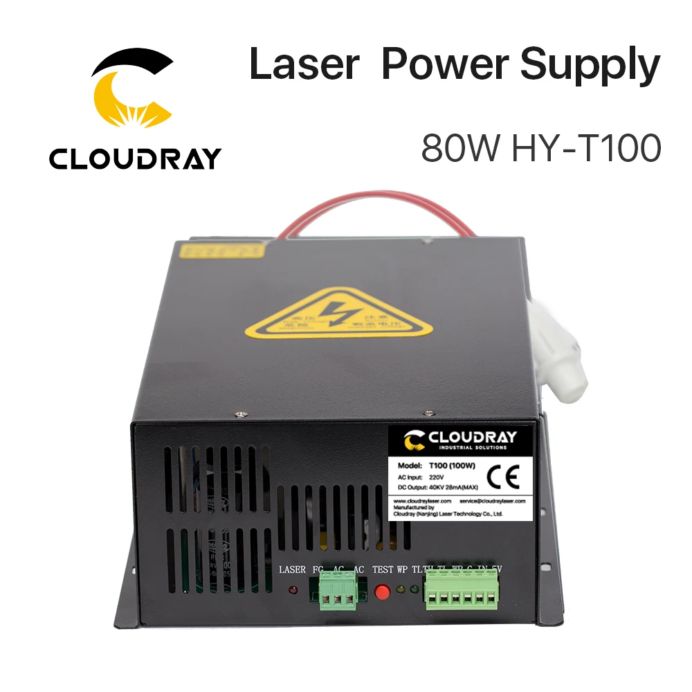 Cloudray 80 Вт-100 Вт CO2 лазерный источник питания для CO2 лазерной гравировки и резки HY-T100 T/W Plus серия длинная гарантия
