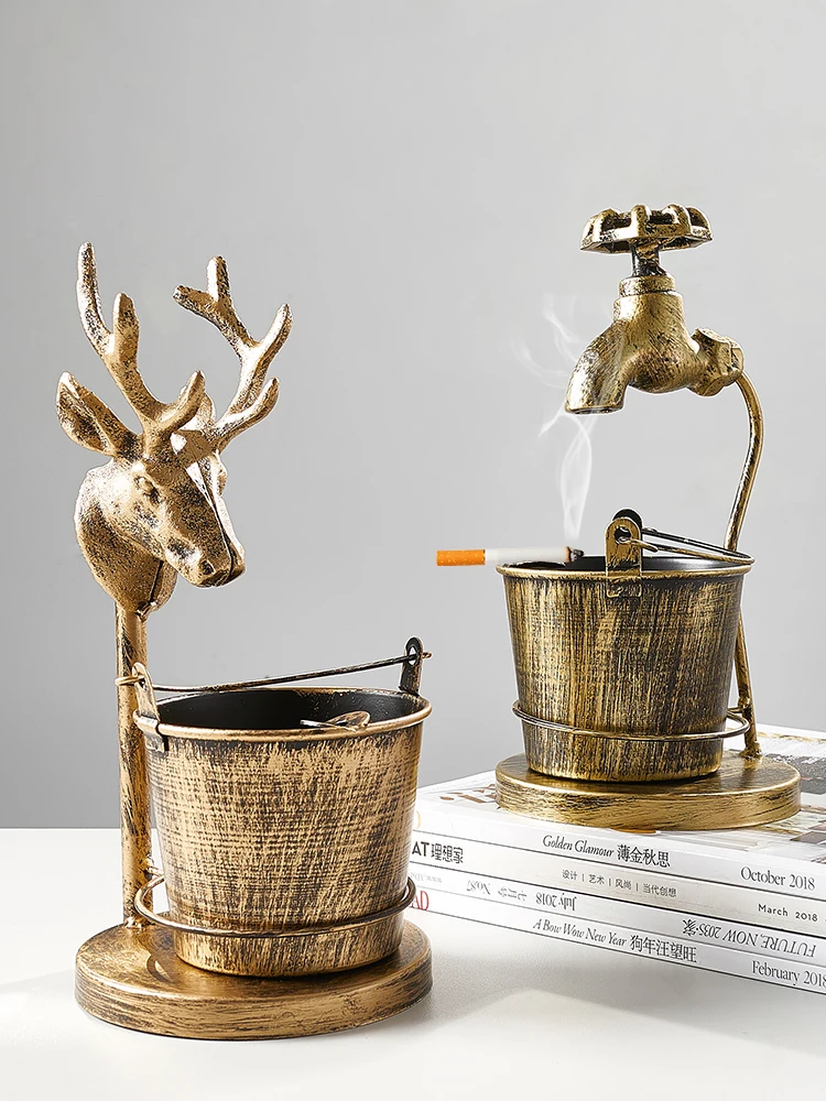 

Nordic living room ashtray creative personality trend INS wind retro ornaments bar iron metal ashtray funny ashtray ashtray