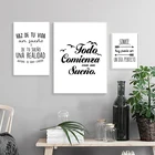 Испанские черно-белые цитаты, холст, фотообои в современном интерьере, картина для гостиной, домашний декор