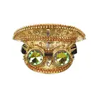 Заклепки для взрослых с золотыми блестками и бриллиантами, шляпа в стиле стимпанк, женская модель, одежда для ночного клуба, реквизит для косплея в стиле рока