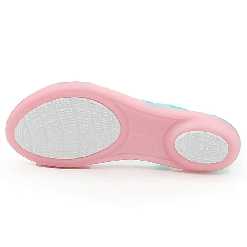 Сланцы женские пляжные сандалии плоская подошва желе карамельные цвета