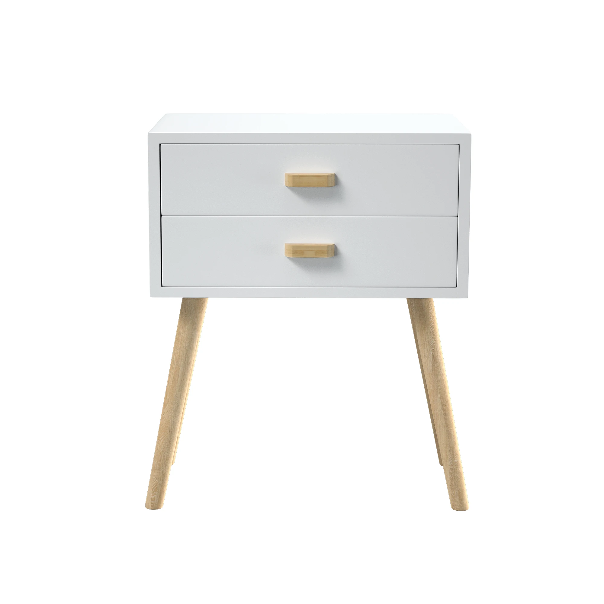 

2 Drawers Organizer Storage Cabinet Bedside Table Bedroom Furniture White Nightstand Modern Luxury Saving Space Bed Table