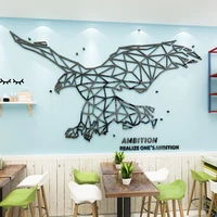 creative eagle acrylic mirror 3d wall stickers office living room diy wall stickers home decorate stickers large size