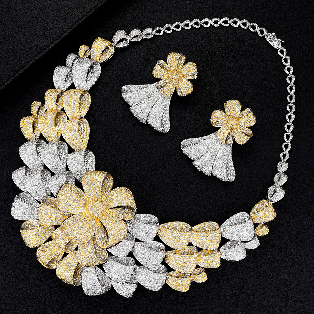 GODKI супер роскошный комплект золотых ювелирных изделий с бантиками Женский