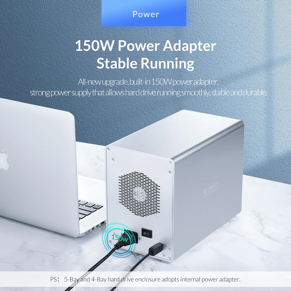 ORICO алюминиевый 4 отсек 3,5 ''USB3.0 HDD док-станция Поддержка 64 ТБ UASP с 150 Вт внутренний адаптер питания SATA к USB 3,0 HDD Чехол