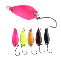 2 6g 30mm trout spoon lure 1pcs metal bait fishing lure copper material freshwater fishing tackle isca artificial lake fishing