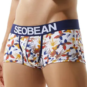 Трусы-боксеры SEOBEAN мужские хлопковые, мягкое нижнее белье с принтом, 2019