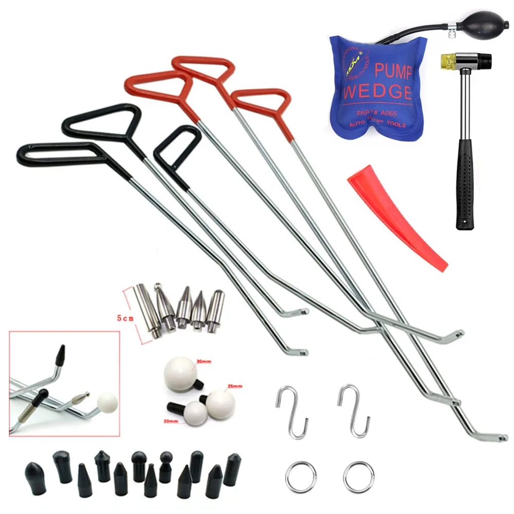 Paintless Dent Removal Rod Kits Car Auto Body Paintless Dent Repair Tools Dent Puller Paintless Dent Removal Tools Push Hooks