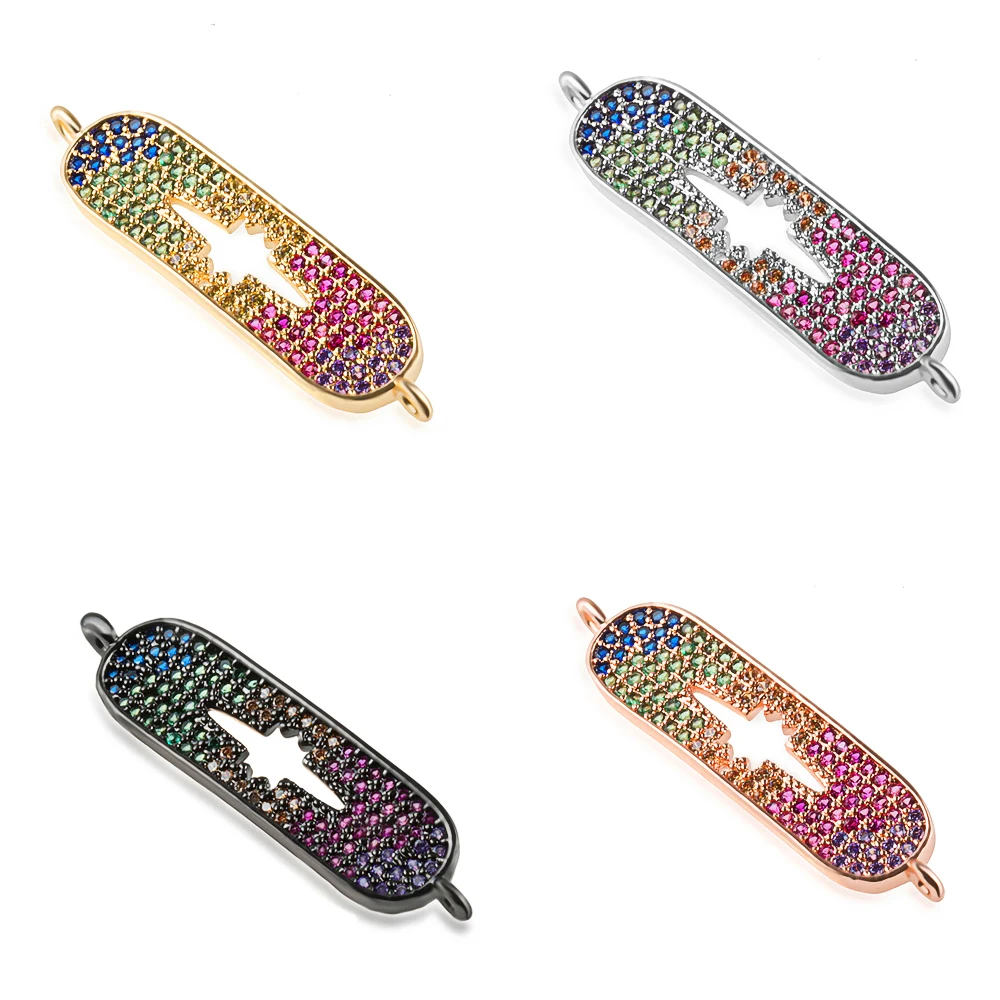 32*8 мм Высокое качество эллиптические Полые Латунные кубического циркония