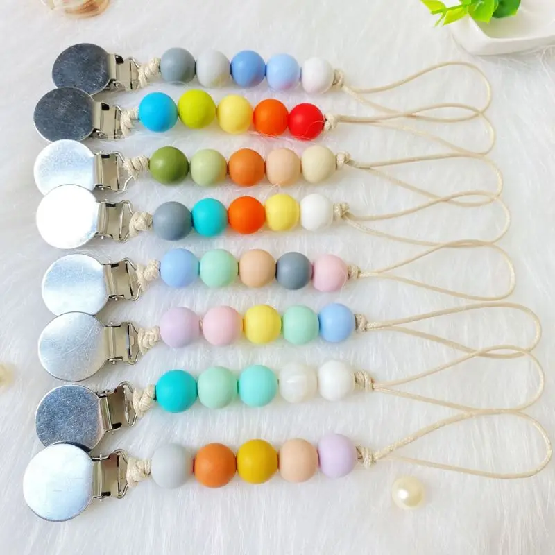 

Silicone Pacifier Clip Safety Eco-friendly Newborn Baby Teething Toys Pacifier Chain