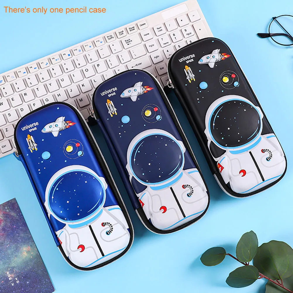 

Cartoon Astronaut Spaceman Home School Anti Scratch 3D Design Waterproof Zipper Closure Universe Solar System Pencil Case