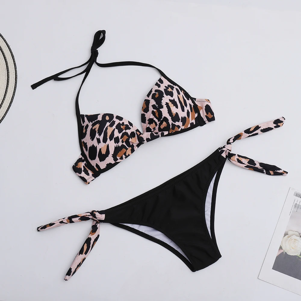 

Sexy Brazilian Bikini Set Push Up Swimwear Women Print High Waist Two Piece Bathing Suits Bandeau Swimsuits Beachwear Biquini