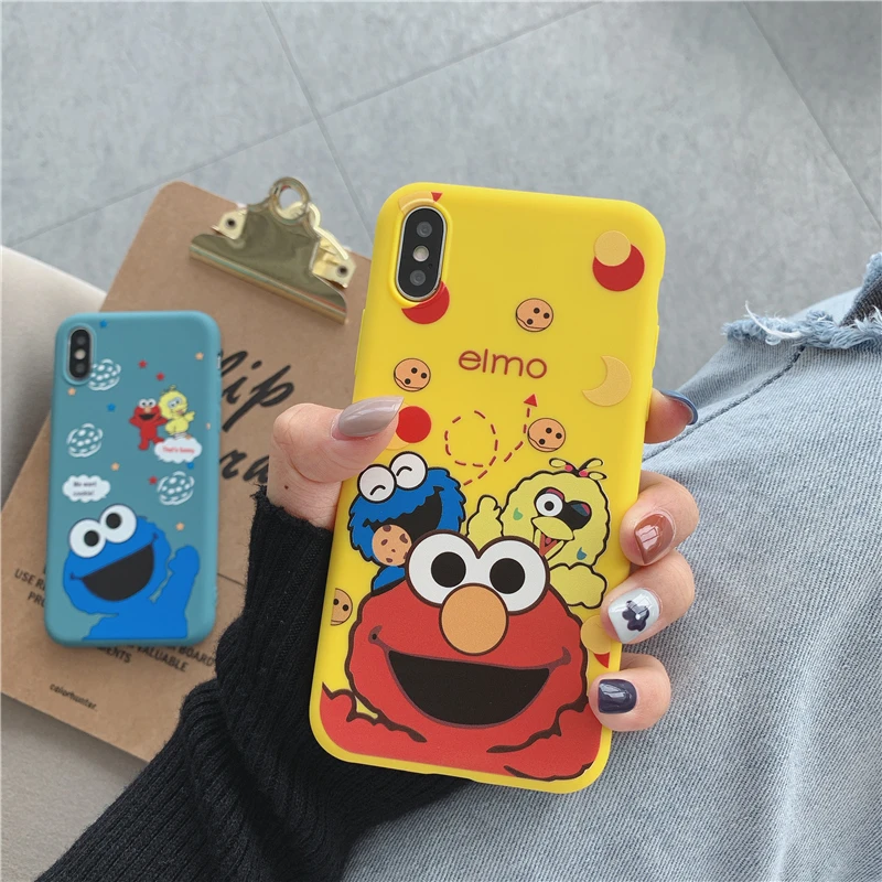 Мультяшный милый чехол для телефона с изображением улицы Сезам iPhone 6 6s 7 8 Plus X Xs MAX XR