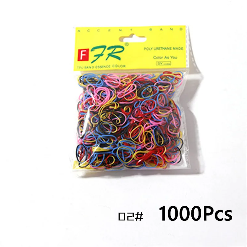 1000pcs 02 200/1000 шт милые цветные кольца для девочек, Одноразовые эластичные резинки для волос, резинка для хвоста, резинки для волос, Детские аксессуары для волос - Цвет: 1000pcs 02