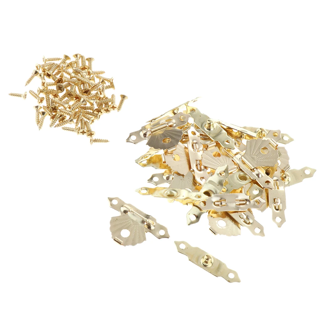 12 Pack Small Antique Box Hinges with Latch Hasp, Mini Metal Locks and Screws for Wood Jewelry Boxes image 4