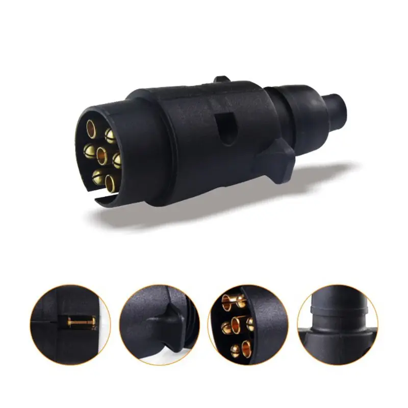 

12V 7 Way круглые стандартные европейские автомобильные штепсельные Соединители Пластиковые 7 Pin штепсельные вилки для трейлеров RVs оптовая пр...