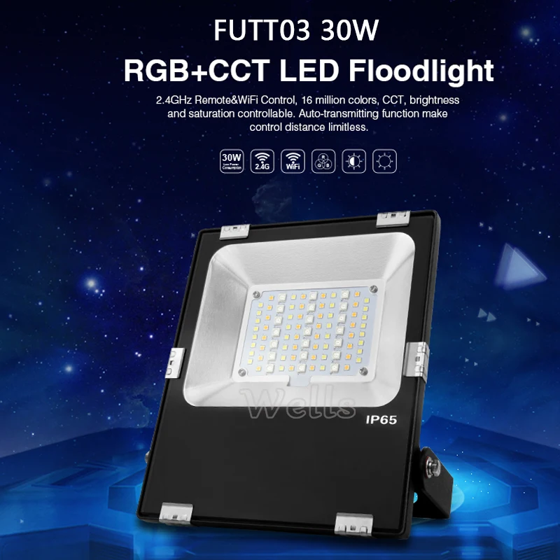Miboxer 10 Вт/20 Вт/30 Вт/50 Вт RGB + CCT Светодиодный прожектор AC86 265V FUTT02 IP65