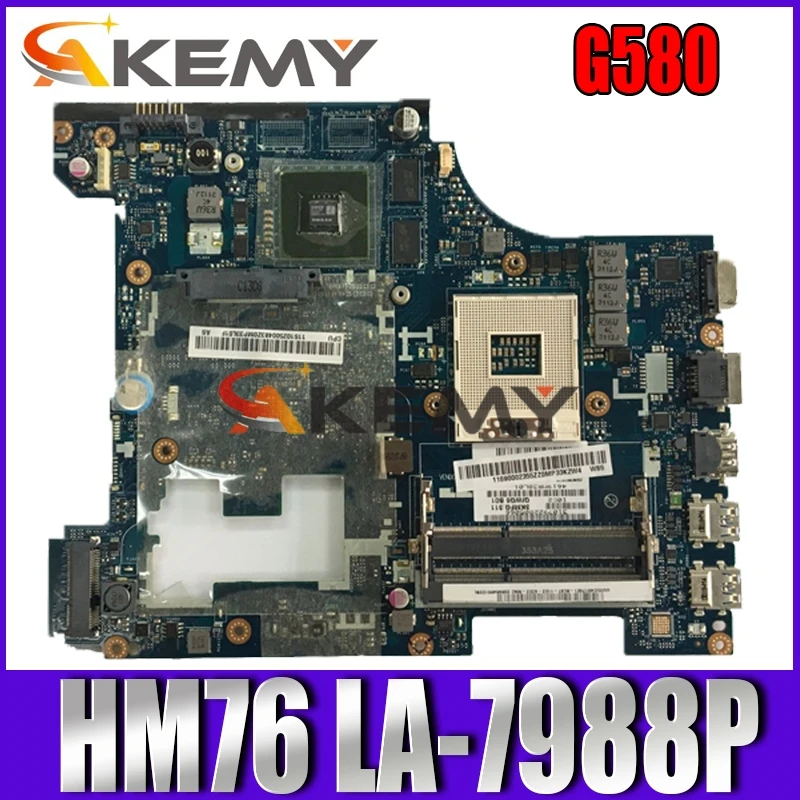 

LA-7988P G580 motherboard For Lenovo G580 LA-7988P REV:1.0 laptop motherboard HM76 Test mainboard