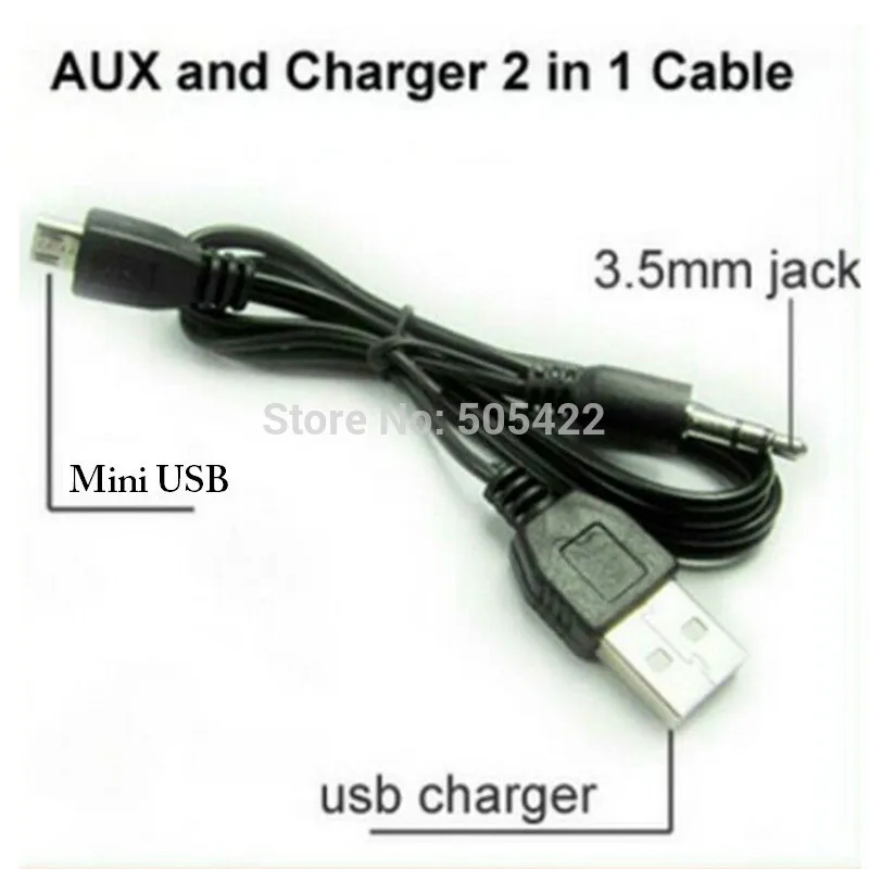 50 шт./лот 3 5 мм Aux аудио мини USB кабель Шнур адаптер зарядное устройство для iHome