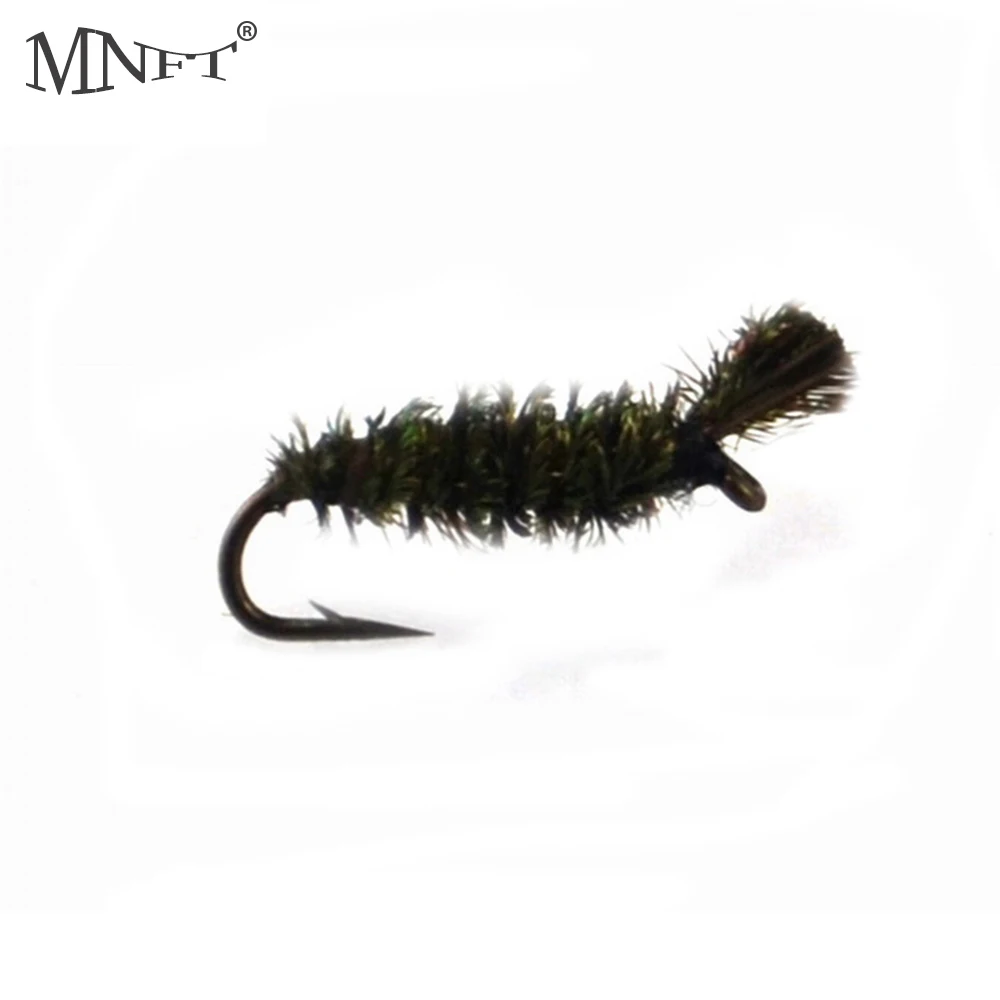 MNFT 10 шт. ручная работа зеленый павлин волосы зеленая личинка Caddis мухи поддельные