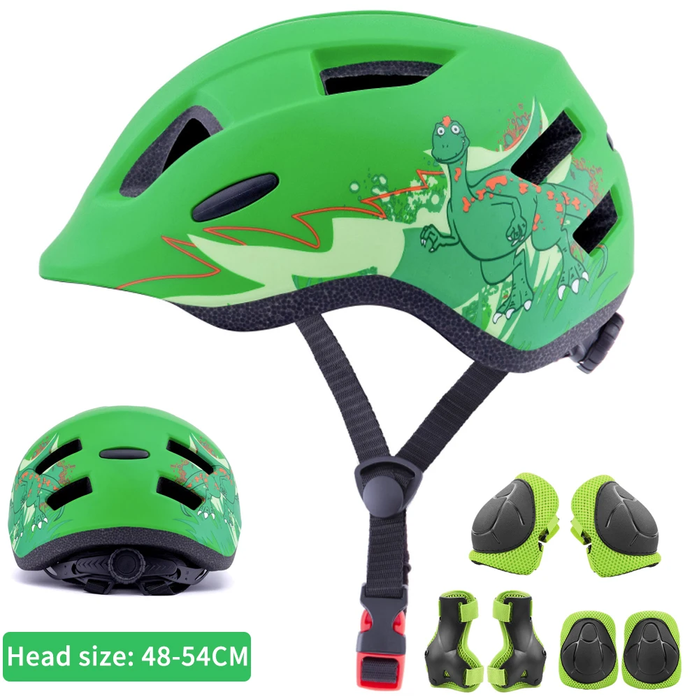 

Kids Bicycle Helmet Children Boys green MTB Bike Helmet Girl Cycling Child Skating Sport Safety Cap Size 48-54cm for 3-10 Years