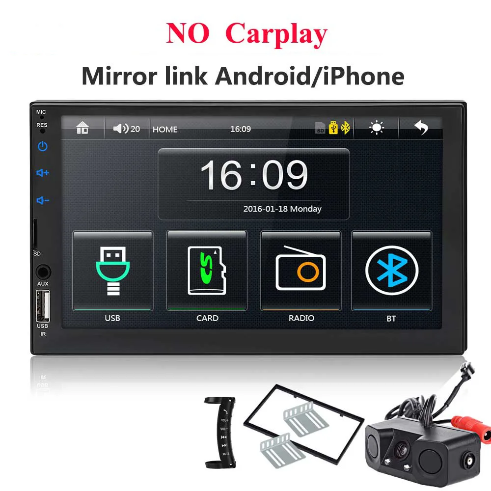 2 din автомагнитола " HD сенсорный экран плеер mirrorlink Android 9 Iphone MP5/SD/FM/MP4/USB/AUX/Bluetooth Авто Аудио для камеры - Цвет: 7049 fr cam control