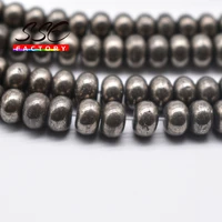 4x6mm natural stone iron pyrite beads loose spacer beads for jewelry making diy bracelet necklace accessories 36cm wholesale h1