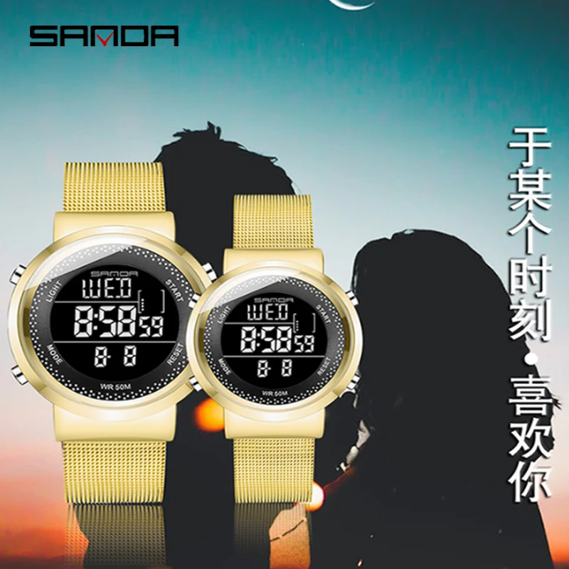 Часы женские цифровые из нержавеющей стали светодиодный | Наручные часы