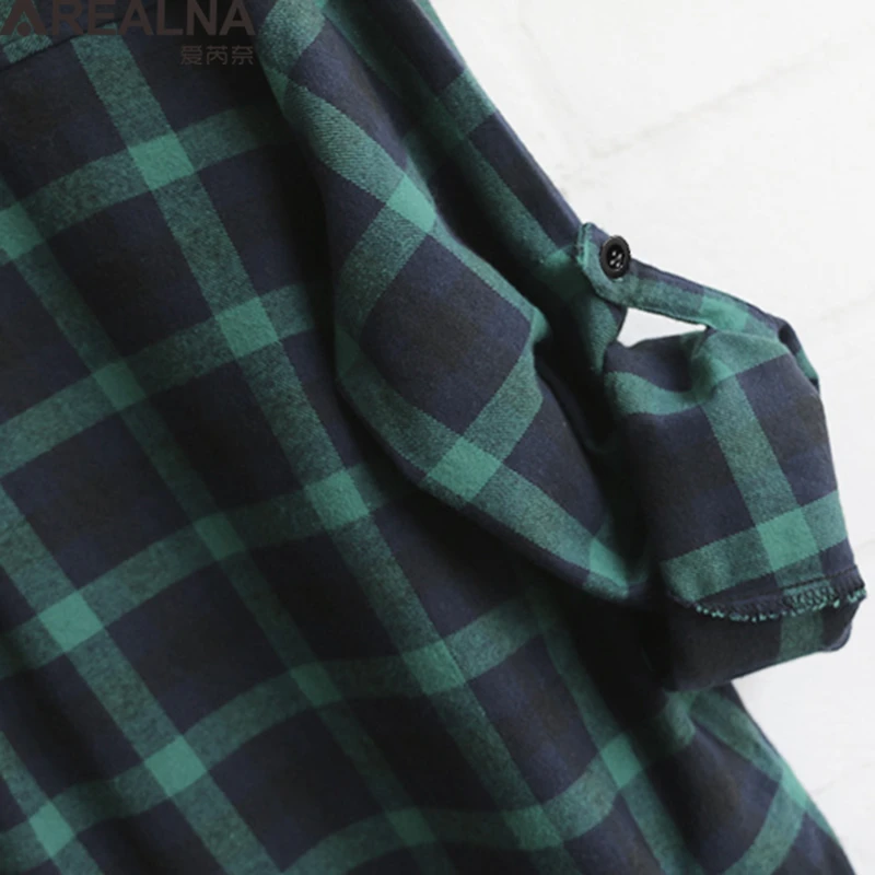 

Cotton Button Up Plaid Shirt Women Fashion Blouses 2020 Korean Style Casual Checked Blouse Female Long Sleeve Large Sizes Tops