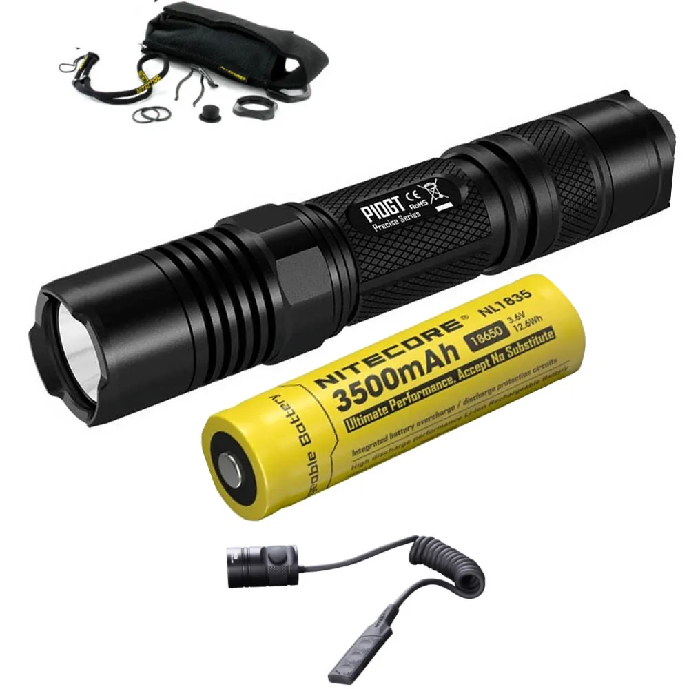NITECORE P10GT тактический фонарь CREE XP L HI V3 светодиодный макс 900 люмен луч бросок 286 м +