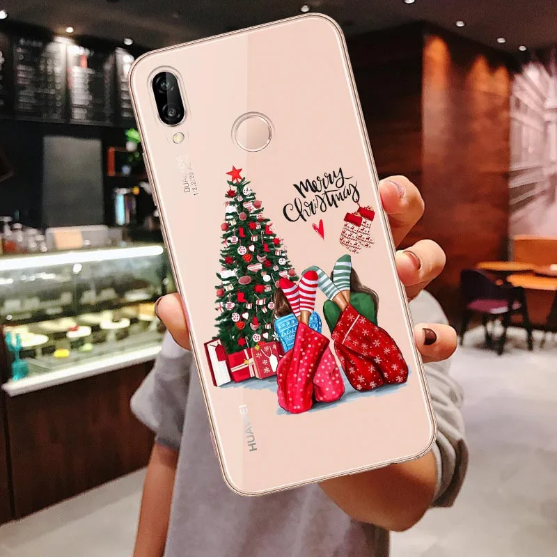 TPU Clear Soft Case For Huawei P30 Lite P30 Pro P20 Lite P20Pro Mate 10 20 Pro Mate 20 Lite Black Brown Hair Baby Mom Girl Cover - Цвет: TPU