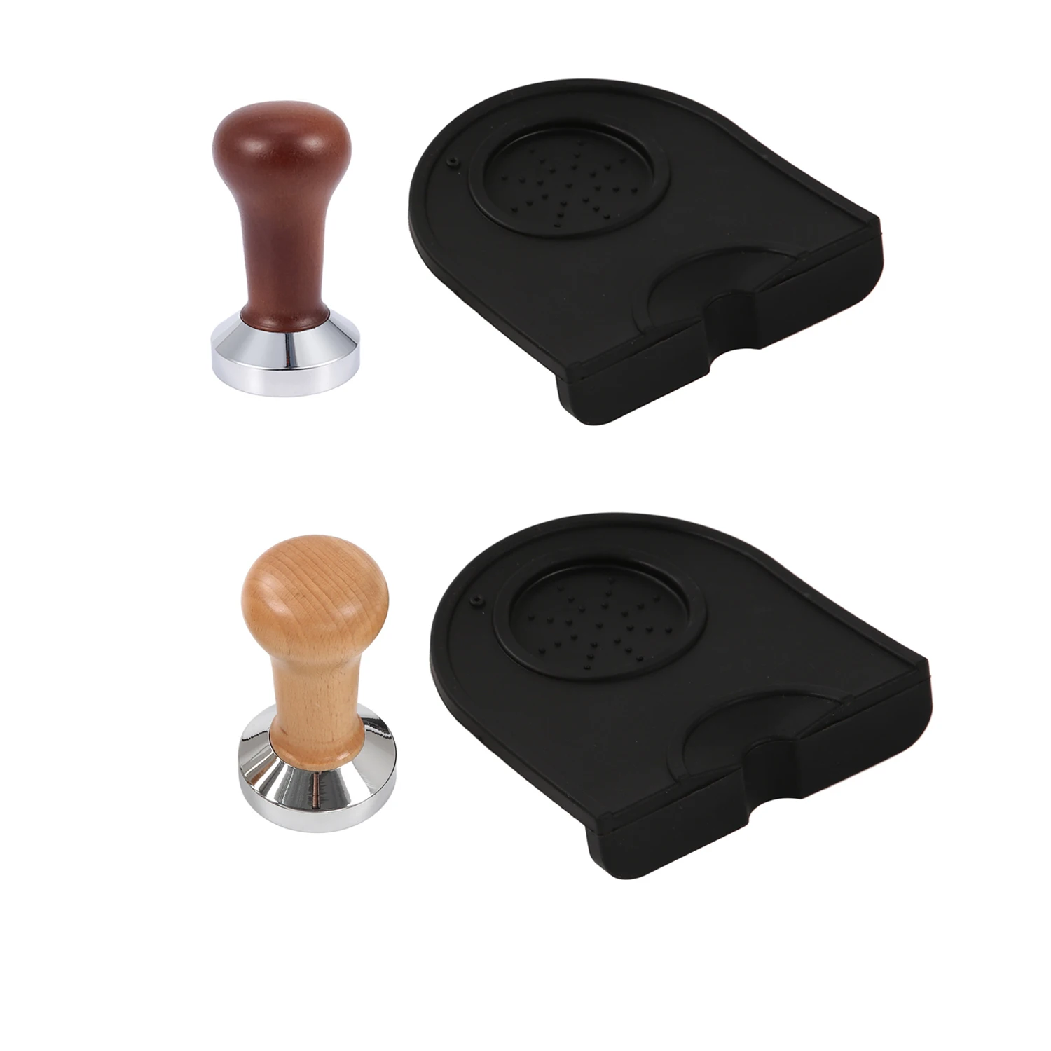 

51MM Steel Base Wooden Handle Tamper-Resistant Coffee Powder Hammer Coffee Accessories with 350Ml Pull Cup