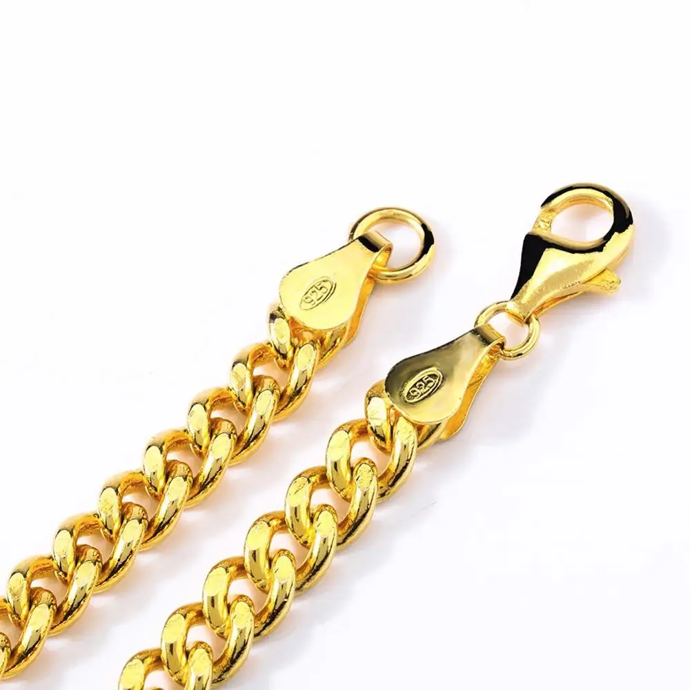 Новинка 100% стерлингового серебра 925 пробы ювелирные изделия кубинское ожерелье